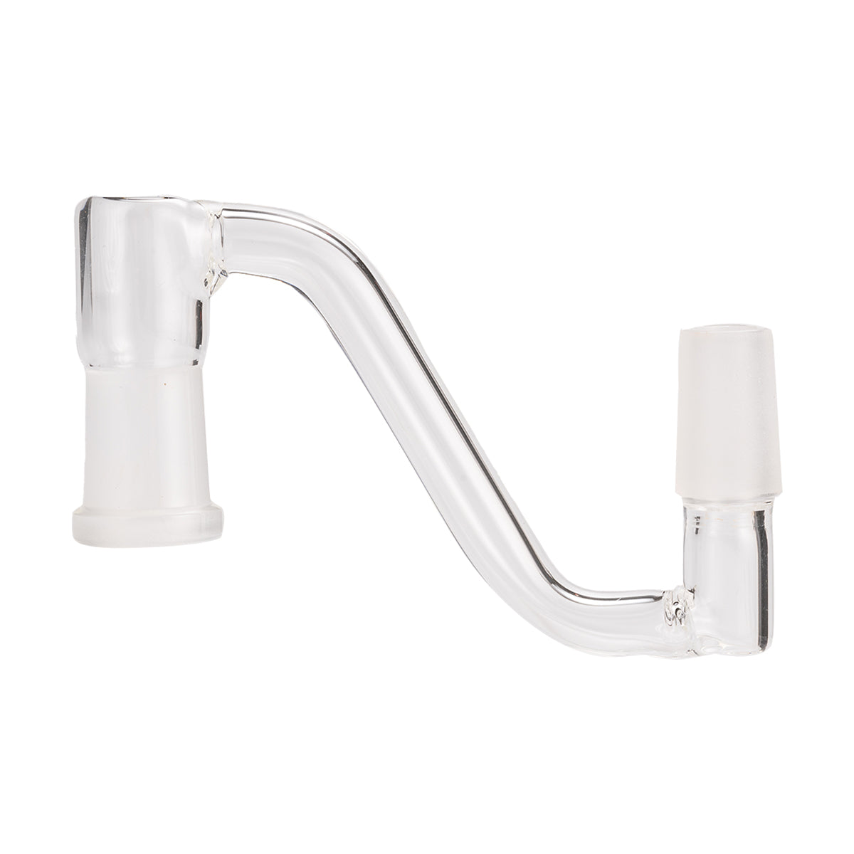 14mm female to 14mm male side step glass adapter front view.jpg 14mm female to 14mm male side step glass adapter front view.jpg
