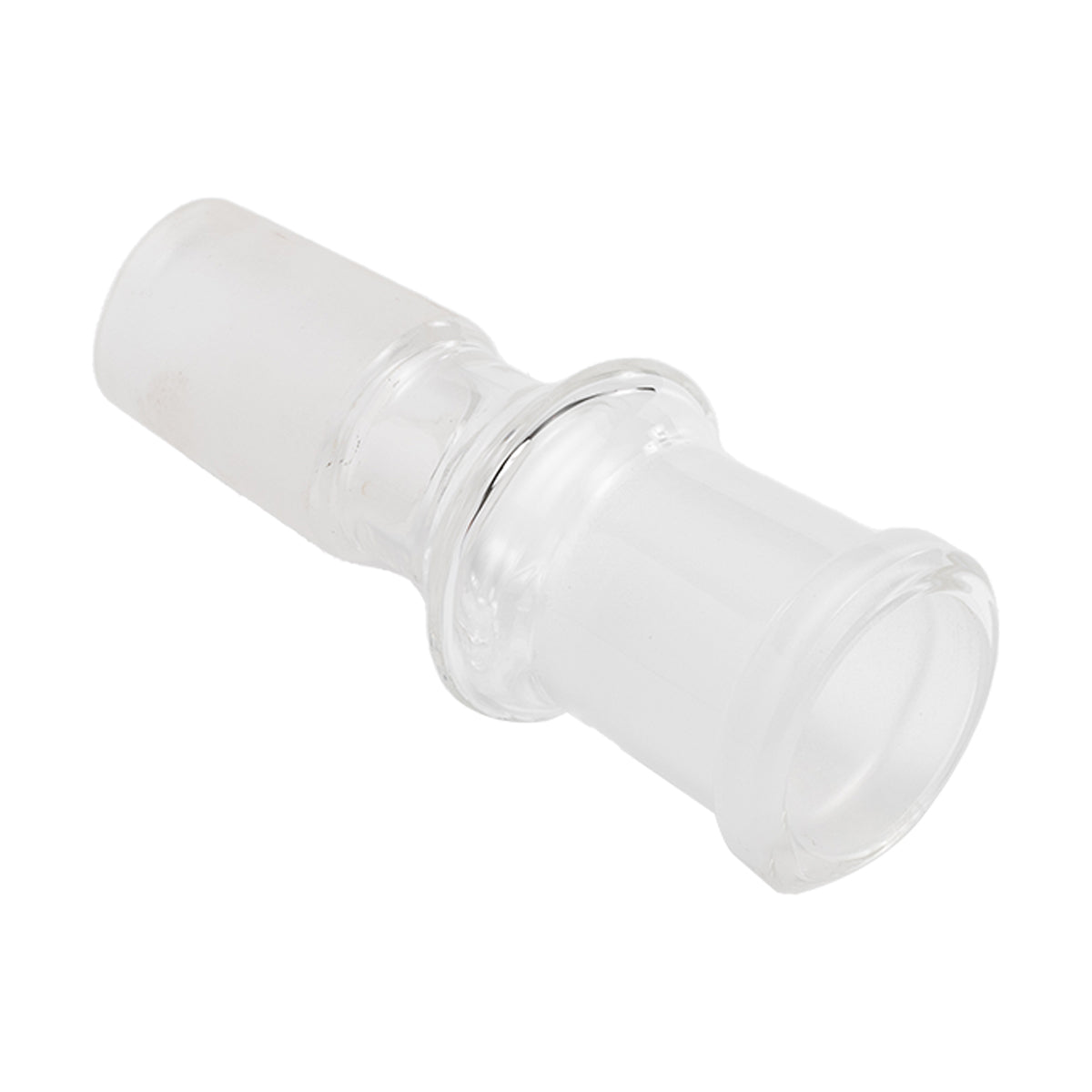 18mm female to 18mm male glass adapter inverted land view.jpg 18mm female to 18mm male glass adapter inverted land view.jpg