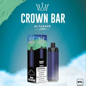 crown bar alfakher berry mint 8000 puffs 1.webp