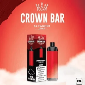 crown bar alfakher strawberry punch 8000 puffs.webp
