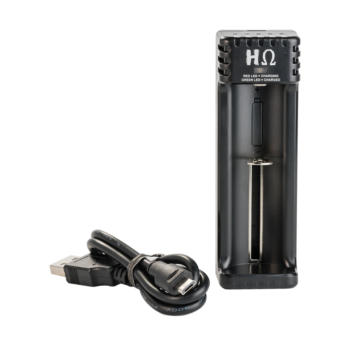 hohm tech school uno single battery charger front view with usb cable.jpg hohm tech school uno single battery charger front view with usb cable.jpg