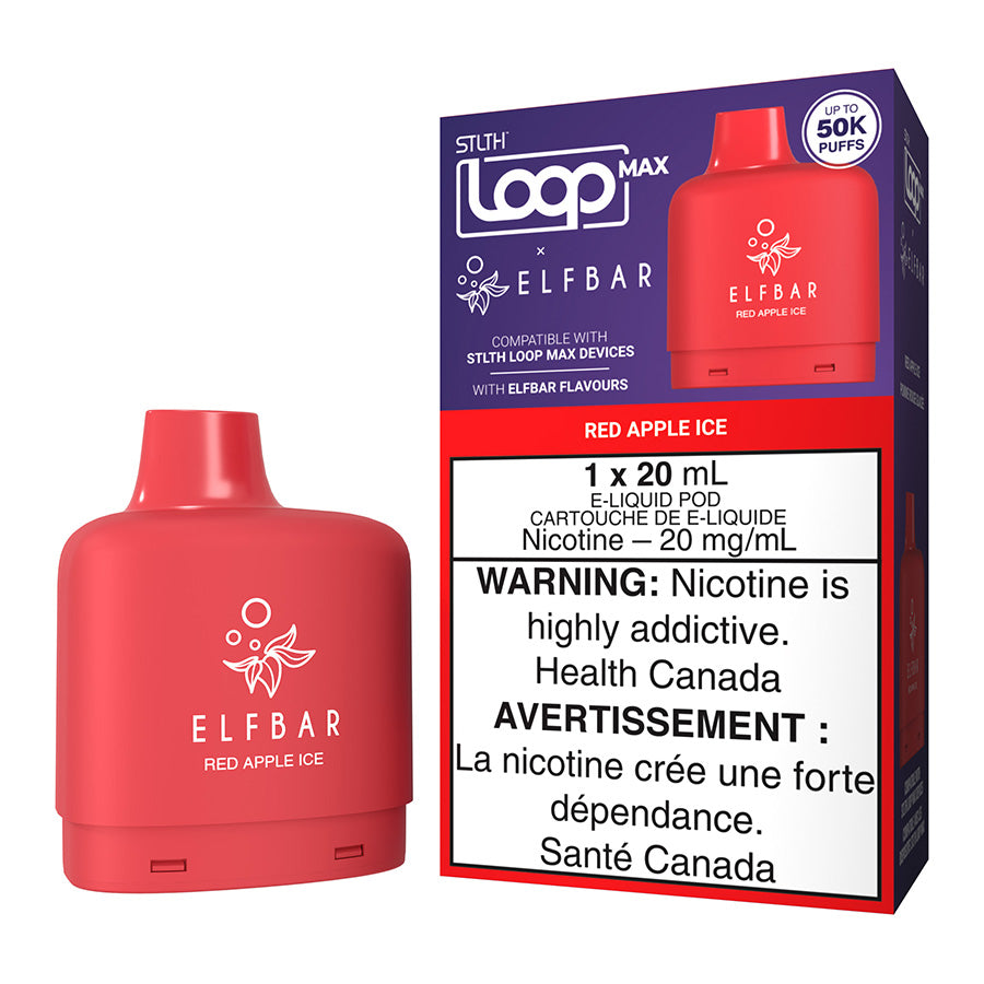 stlth loop max x elf bar e liquid pod pack red apple ice 20ml.jpg stlth loop max x elf bar e liquid pod pack red apple ice 20ml.jpg